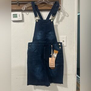 Nivana dark wash denim overall mini dress Size 1 (1467)